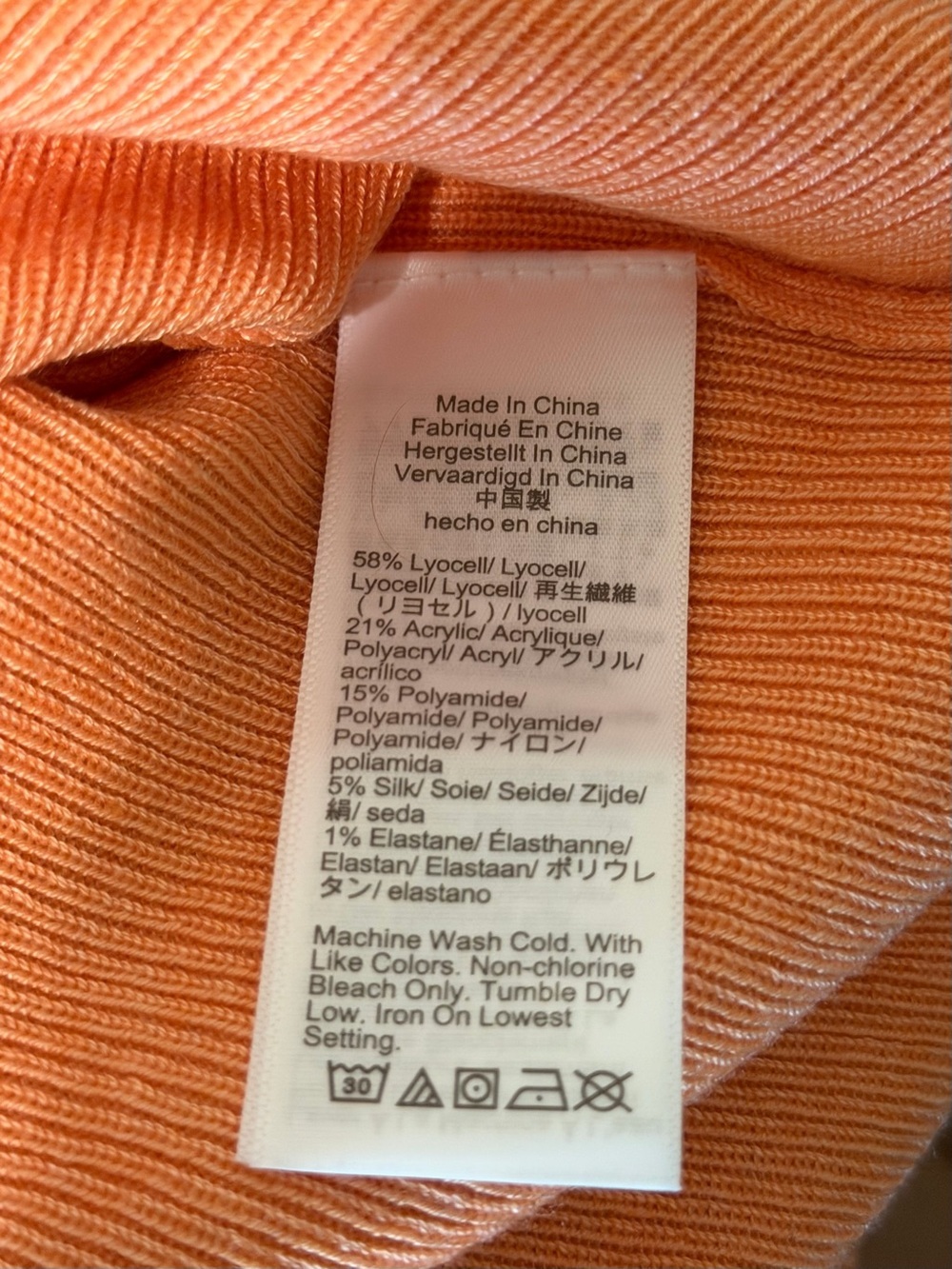J.Crew Sweater Tank Orange Ribbed Silk Blend Style Preppy Summer Size M - Picture 7 of 9